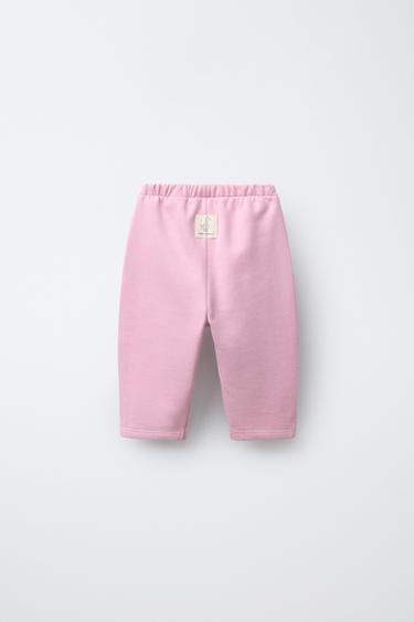 PLUSH BAGGY TROUSERS WITH LABEL - Pale pink de Zara - Image 1