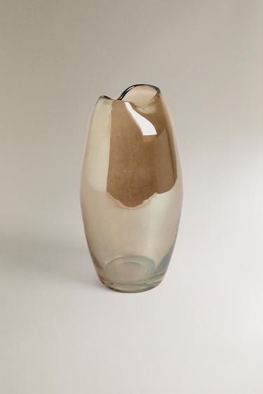 VASE VERRE RECYCLABLE BRILLANT HAUT - Doré de Zara - Image 1