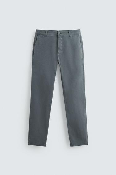 SKINNY FIT CHINO TROUSERS - Mid-grey by Zara
