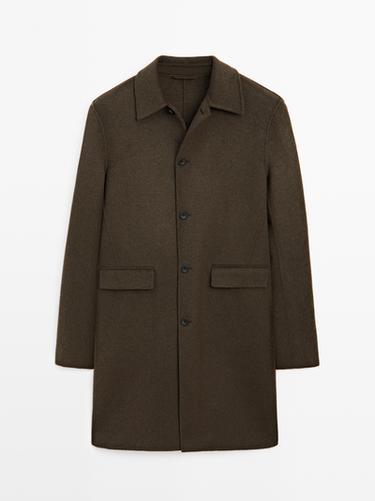 Zara Long wool blend coat - Green