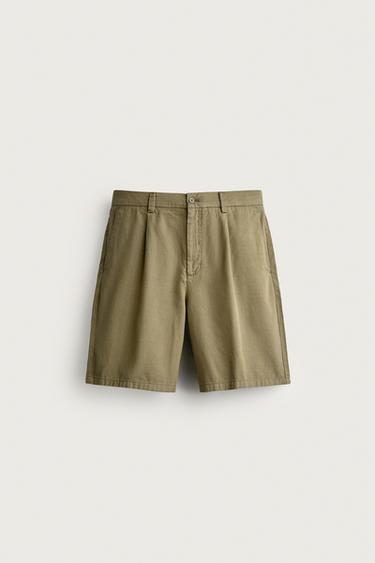 BERMUDA PLIEGUES REGULAR FIT - Beige de Zara