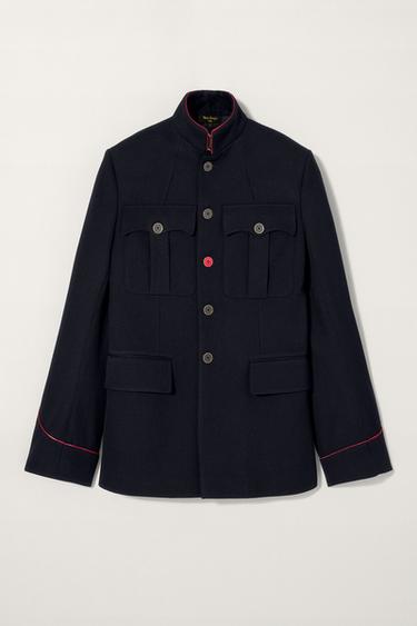 Zara CONTRAST WOOL BLAZER BOBBY GILLESPIE X ZARA - Blue