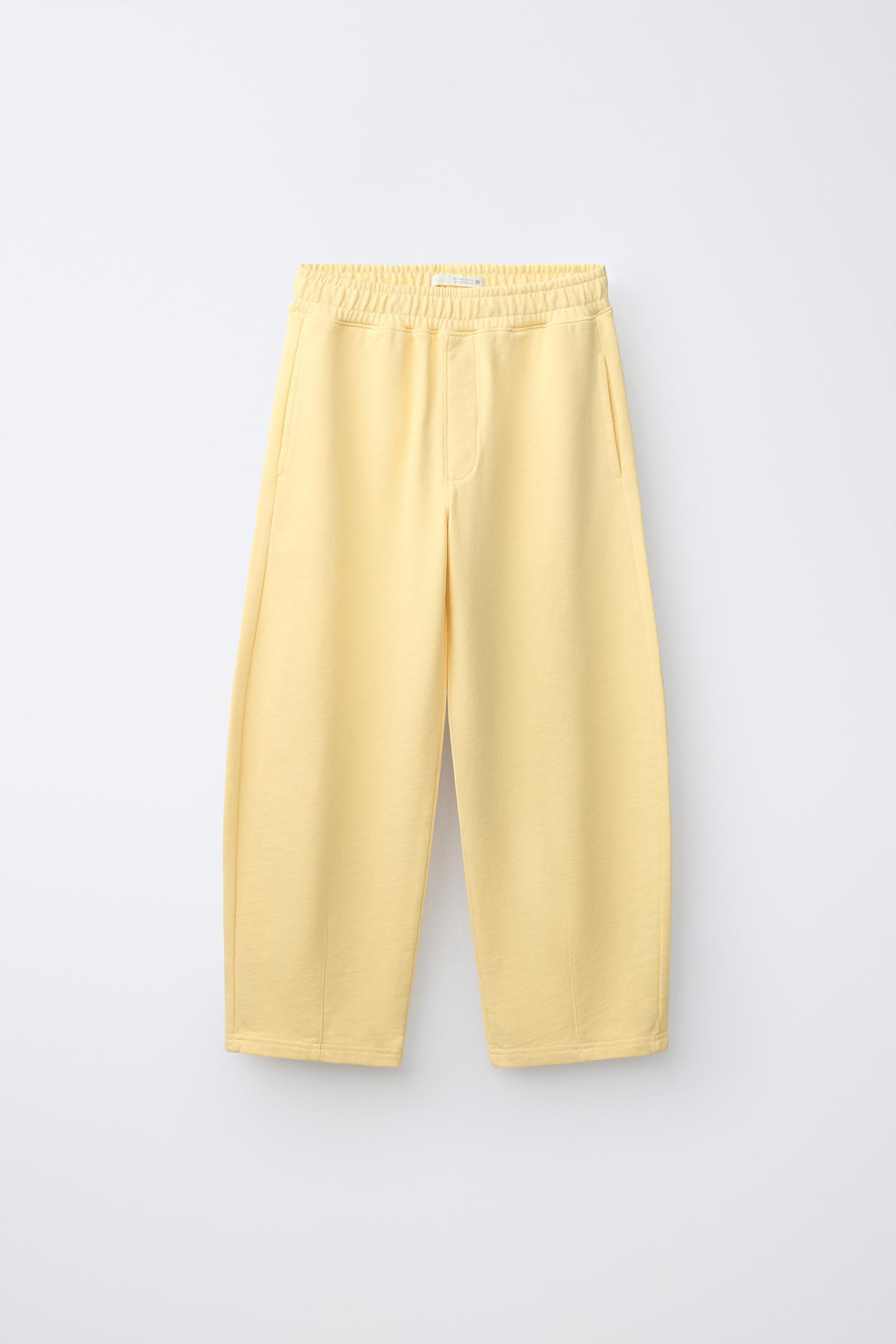Детский комплект Zara Garment Dyed Hoodie and Balloon Pants Set, цвет: Светлый жёлтый — фото 4