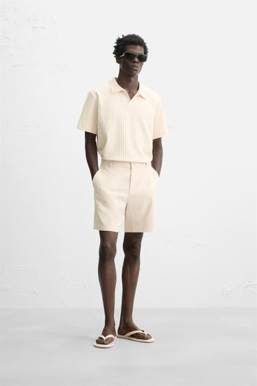 BERMUDA ALGODÓN - LINO - Beige claro de Zara - Imagen 0