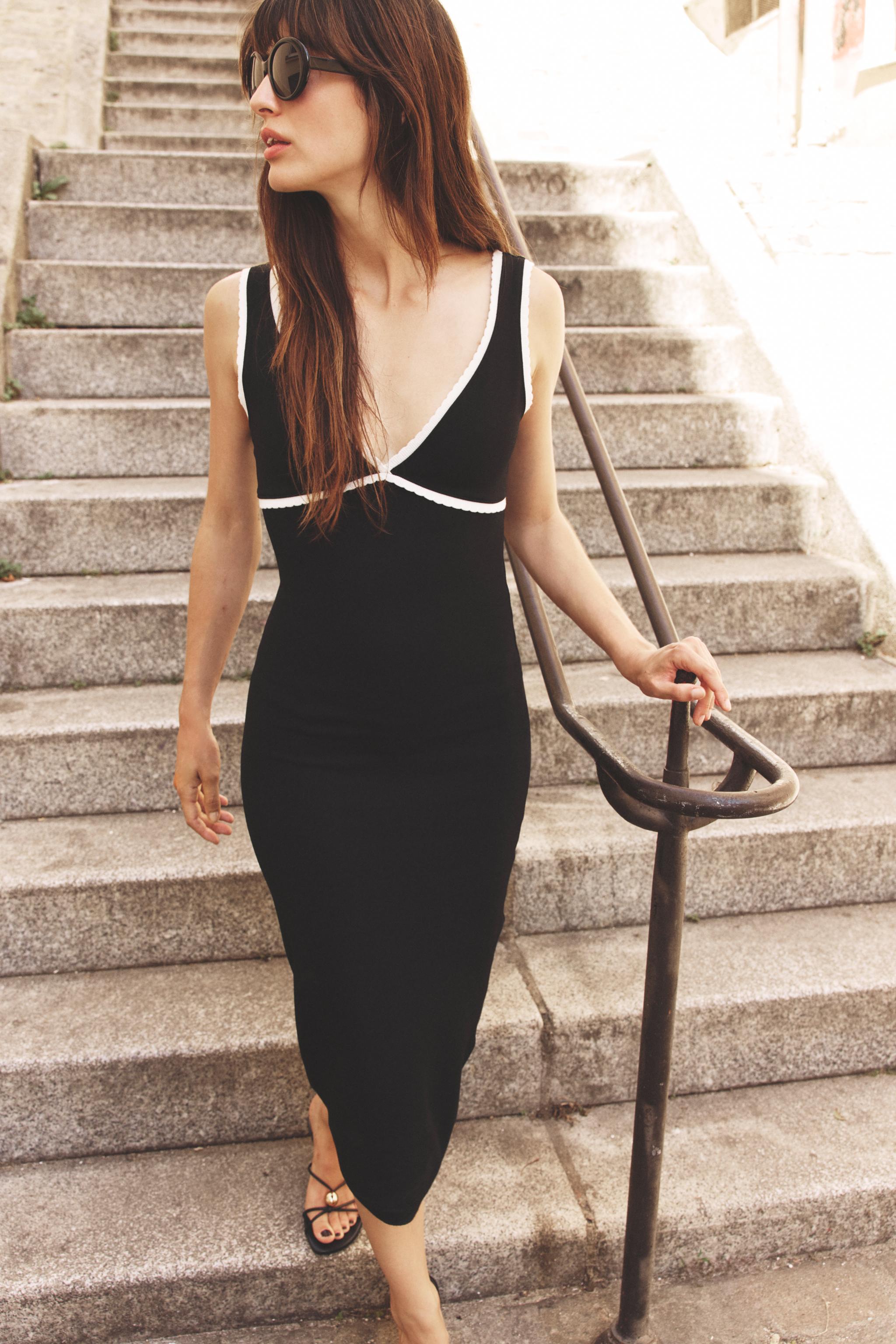 CONTRAST LONG DRESS