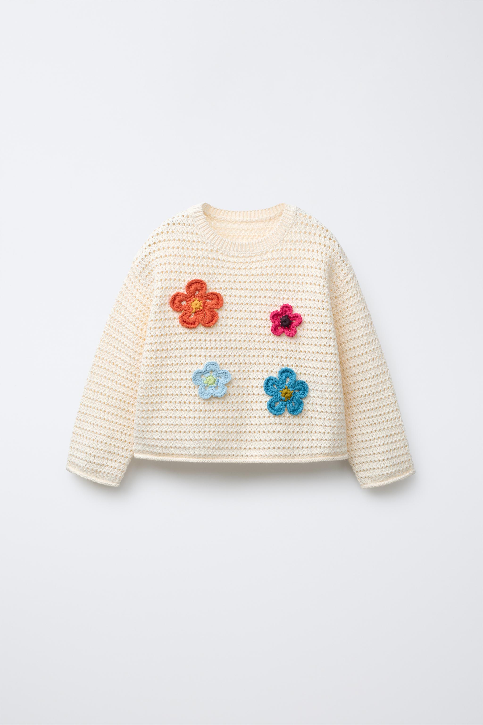 STRICKPULLOVER MIT BLUMEN Cremefarben ZARA Deutschland Germany