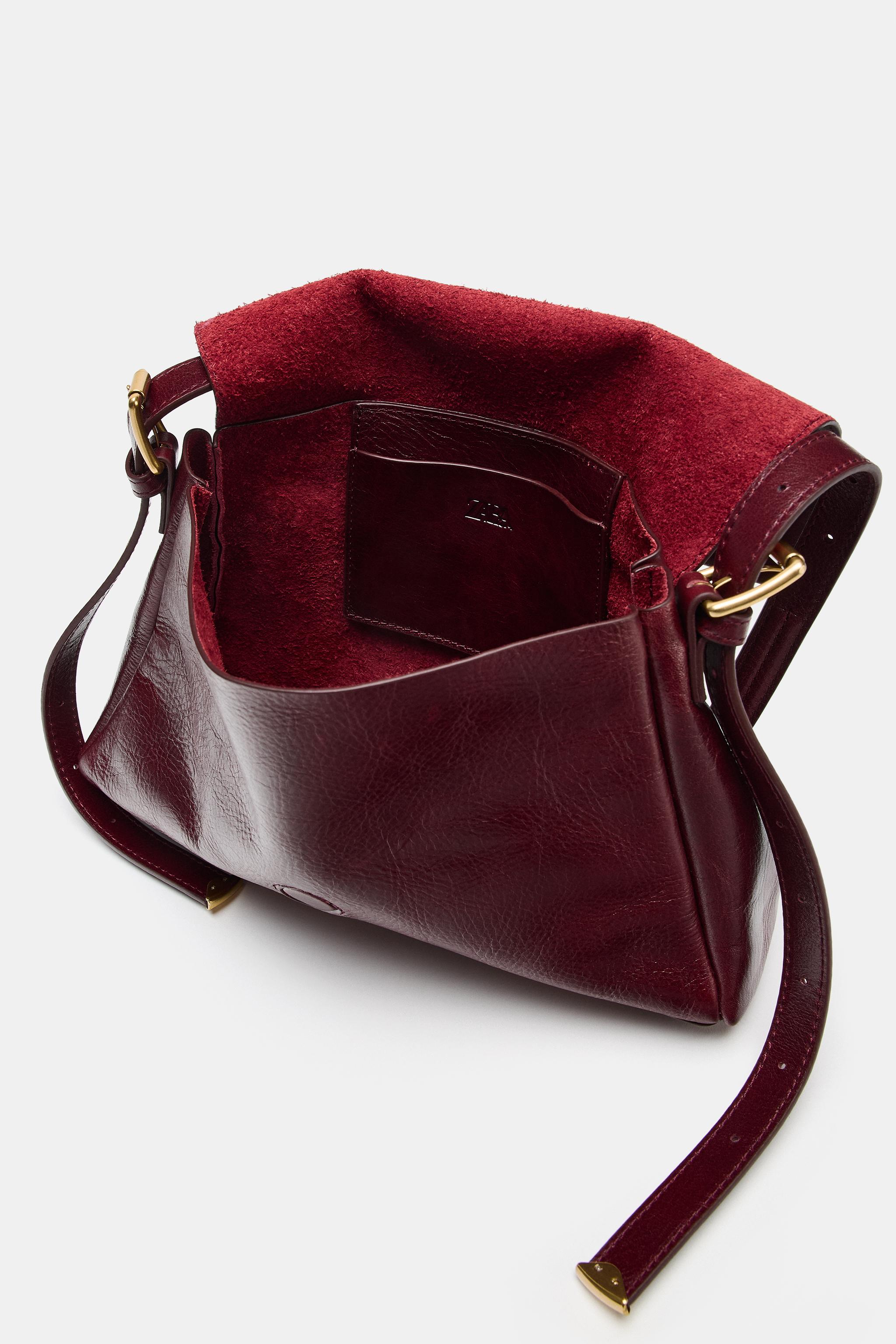 LEATHER FLAP SHOULDER BAG