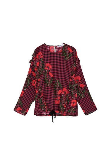 CHECK SHIRT WITH HEM DETAIL