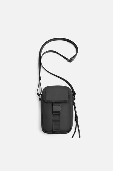 RUBBERISED CROSSBODY BAG - Black de Zara