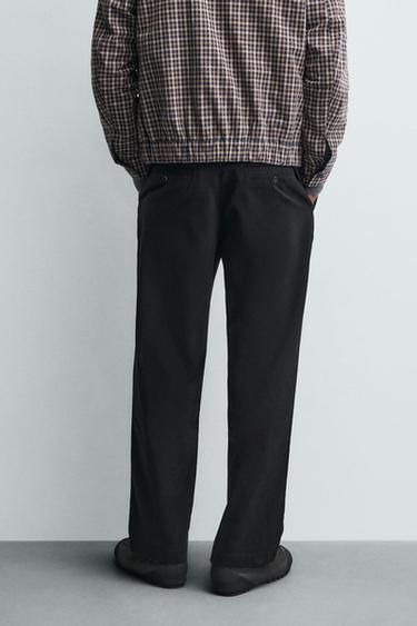REGULAR FIT CHINO TROUSERS - Black by Zara - Image 2