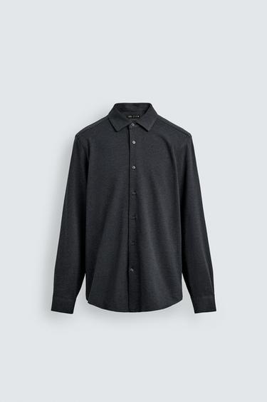 RELAXED FIT TEXTURED SHIRT - Dark navy by Zara - Image 0