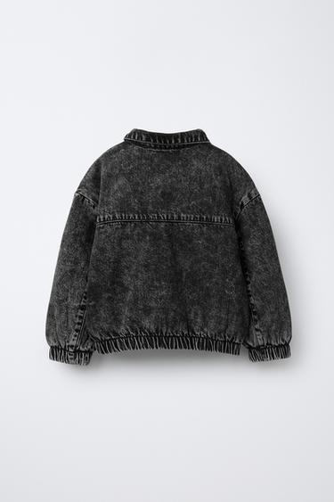 DENIM BOMBER JACKET - Black by Zara - Image 1