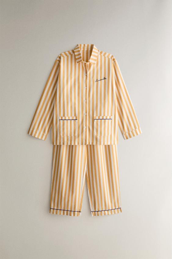 CONJUNTO PIJAMA LIMONCELLA X THE ANIMALS OBSERVATORY - cru/amarelo da Zara - Imagem 0