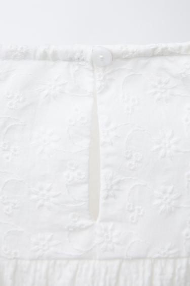 TEXTURED ROMPER WITH SWISS EMBROIDERY - Oyster-white by Zara - Image 3