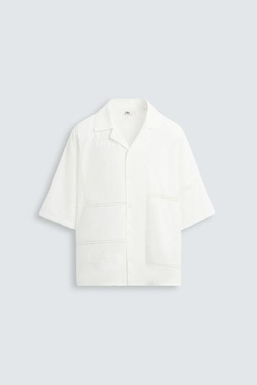 CAMISA RELAXED FIT ENTREDÓS - Blanco de Zara