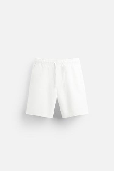 BERMUDA SOFT COM TEXTURA - Branco-marfim da Zara