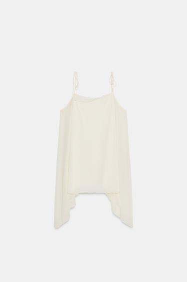 ASYMMETRIC FLOWING TOP - Ecru by Zara