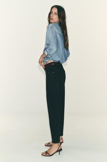 ДЖИНСЫ MOM FIT COMFORT Z.01 С ВЫСОКОЙ ПОСАДКОЙ — ЧЕРНЫЙ от Zara
