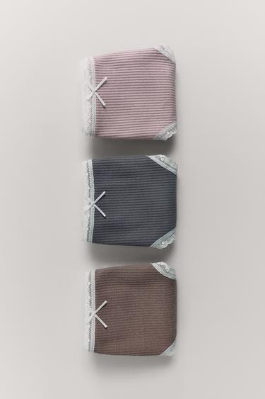 Zara 2-6 YEARS/ THREE-PACK OF LACE UNDERWEAR - Multicolored