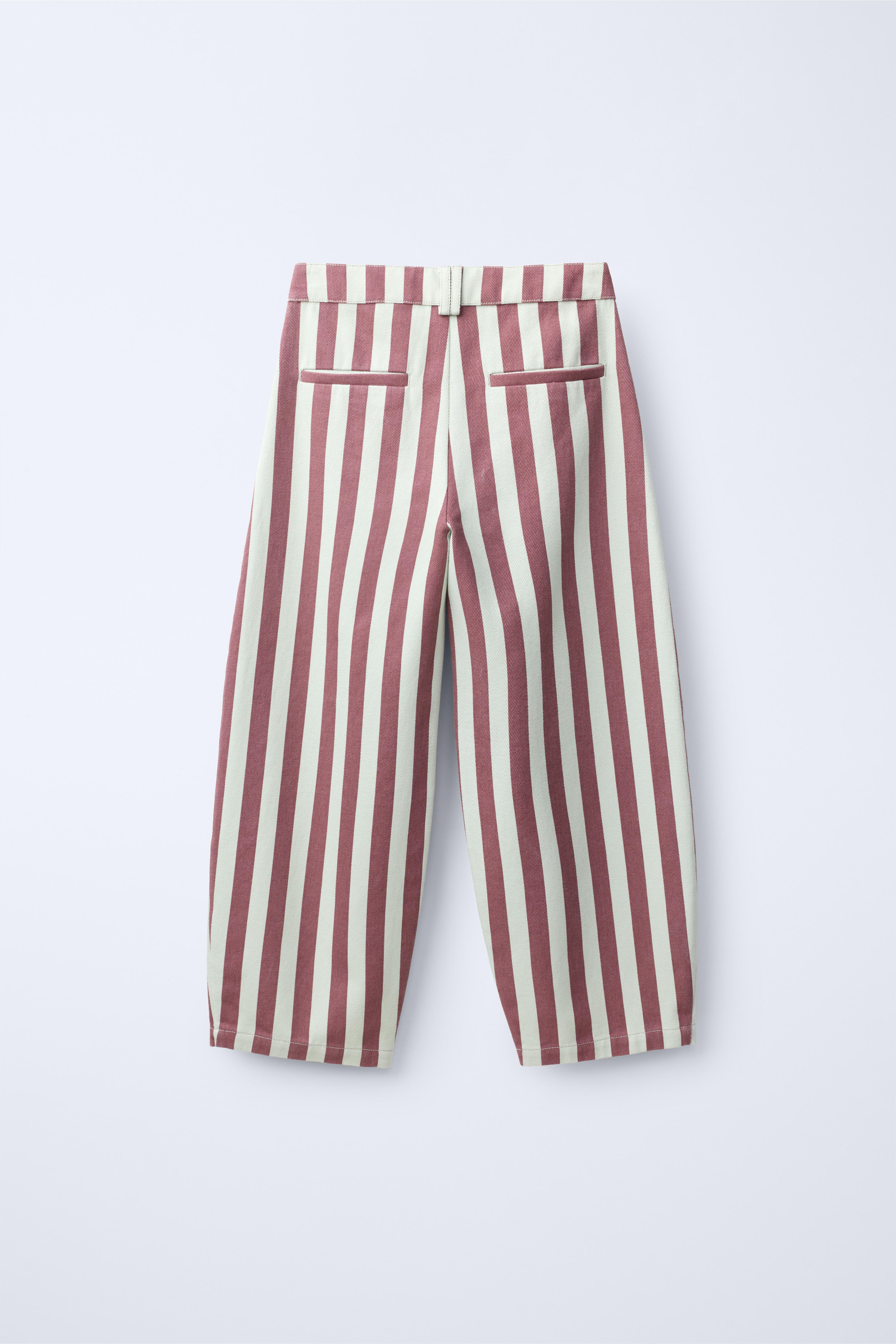 STRIPED BARREL PANTS