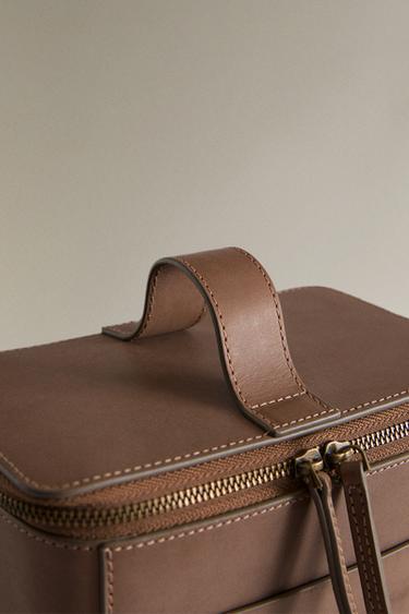 MEDIUM LEATHER WASH BAG - Brown by Zara - Image 6