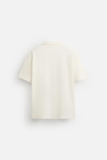 TEXTURED POLO SHIRT - Oyster-white by Zara - Image 7