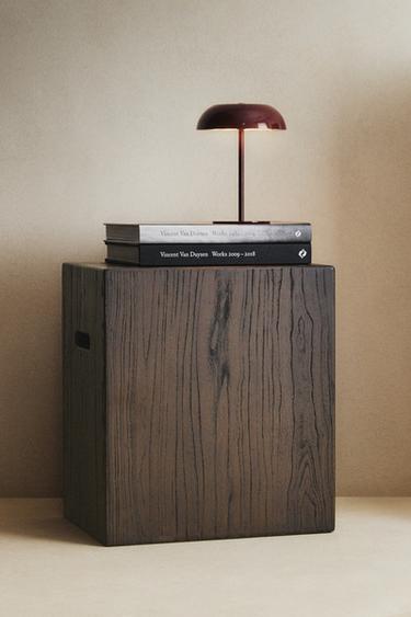 WOODEN CUBE SIDE TABLE - Brown Zara