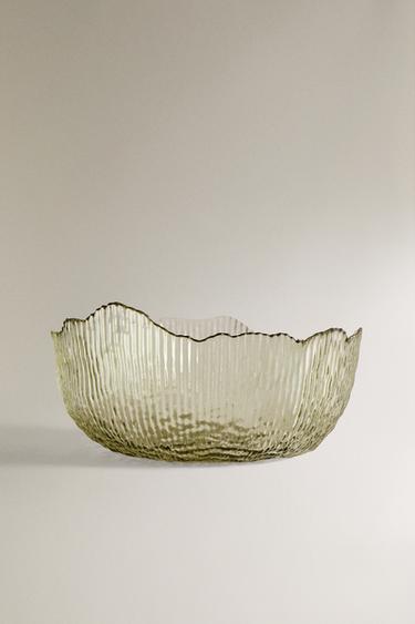 Zara RAISED DESIGN SALAD BOWL - Green - Image 0