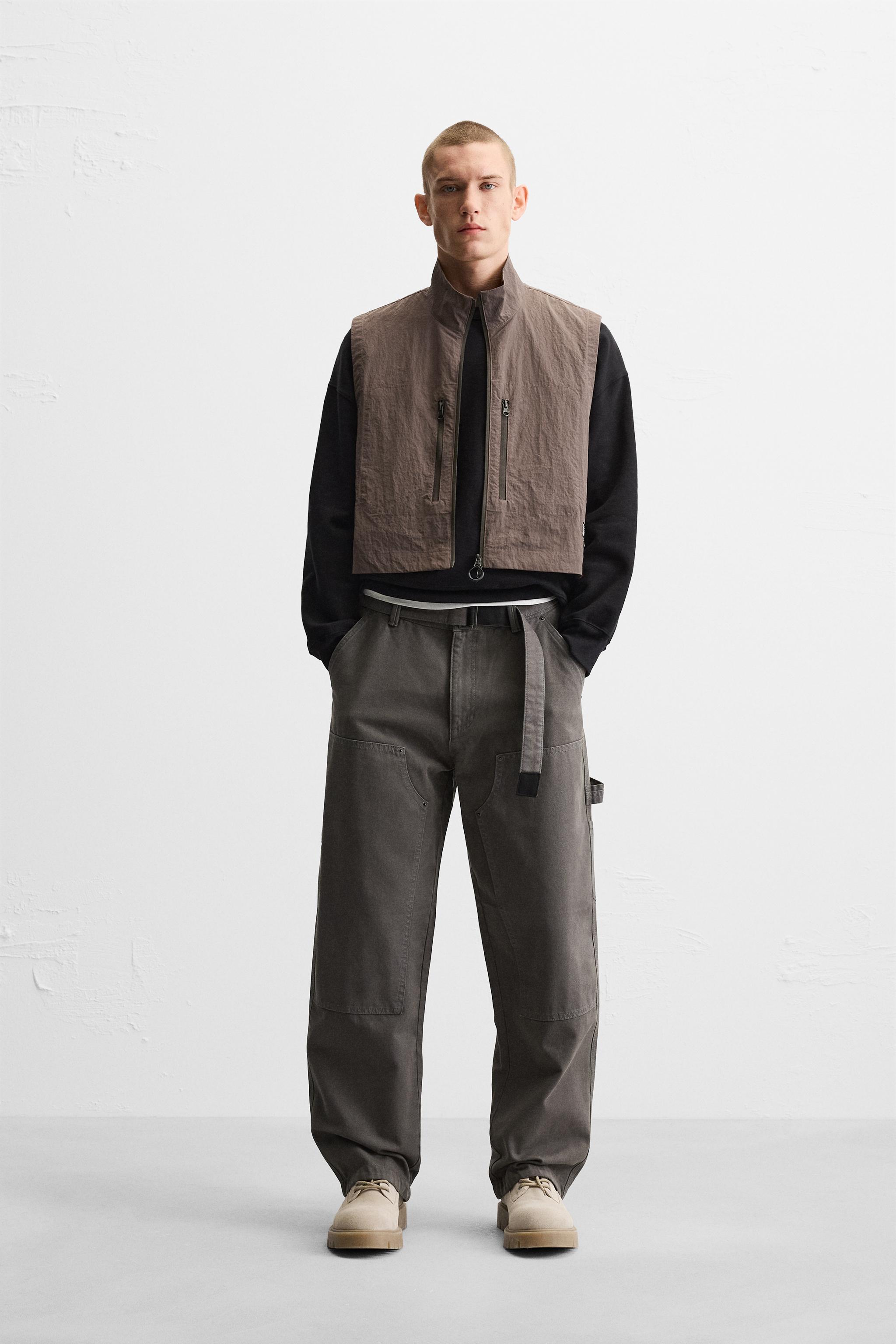 Fashion gray carpenter pants