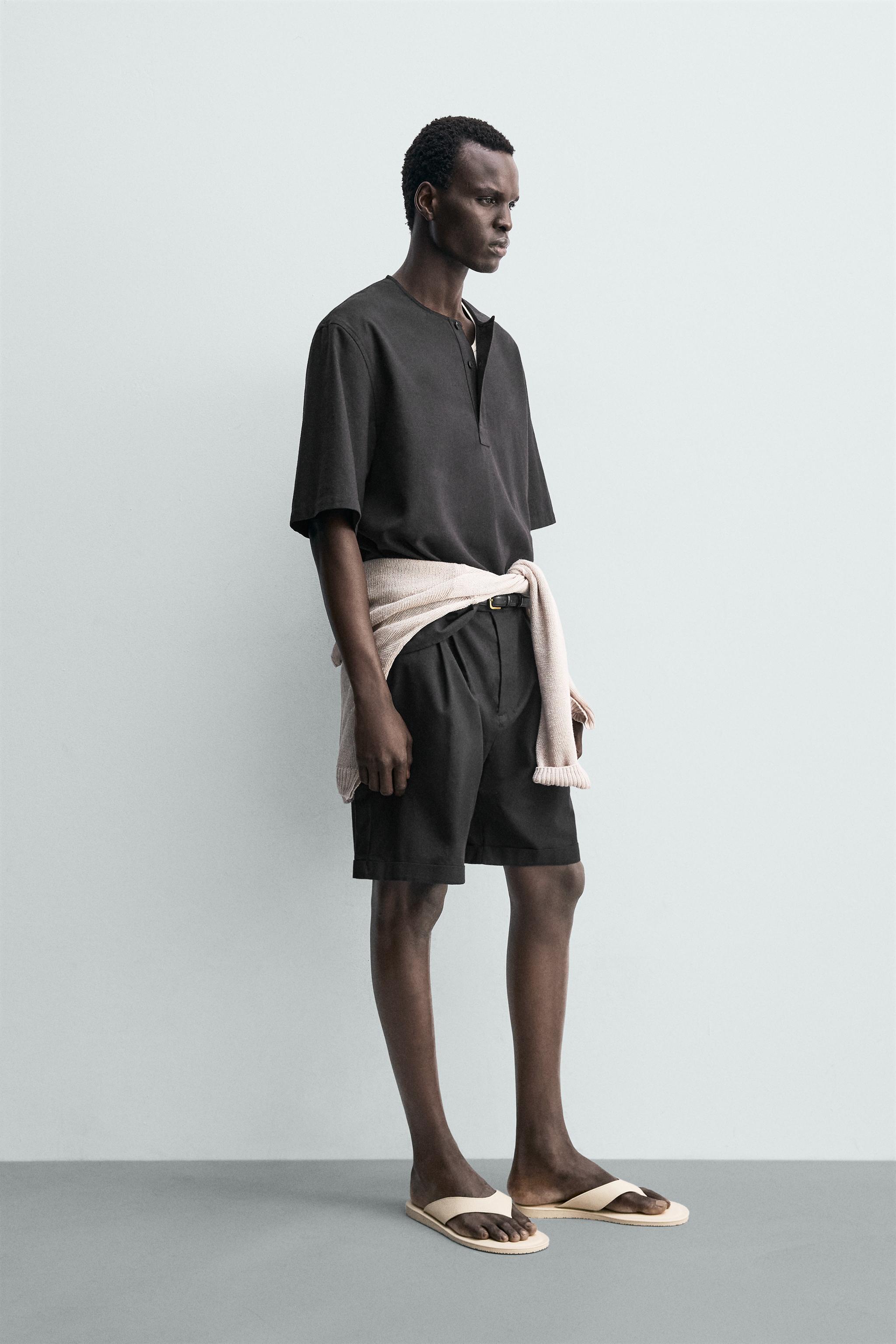 LINEN BLEND POLO SHIRT