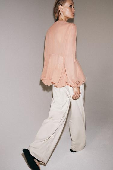 BLOUSE À VOLANTS ZW COLLECTION - Rose de Zara - Image 2
