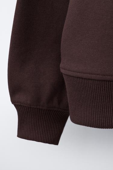ENSEMBLE INTERLOCK SWEAT ET PANTALON LARGE - Marron de Zara - Image 6