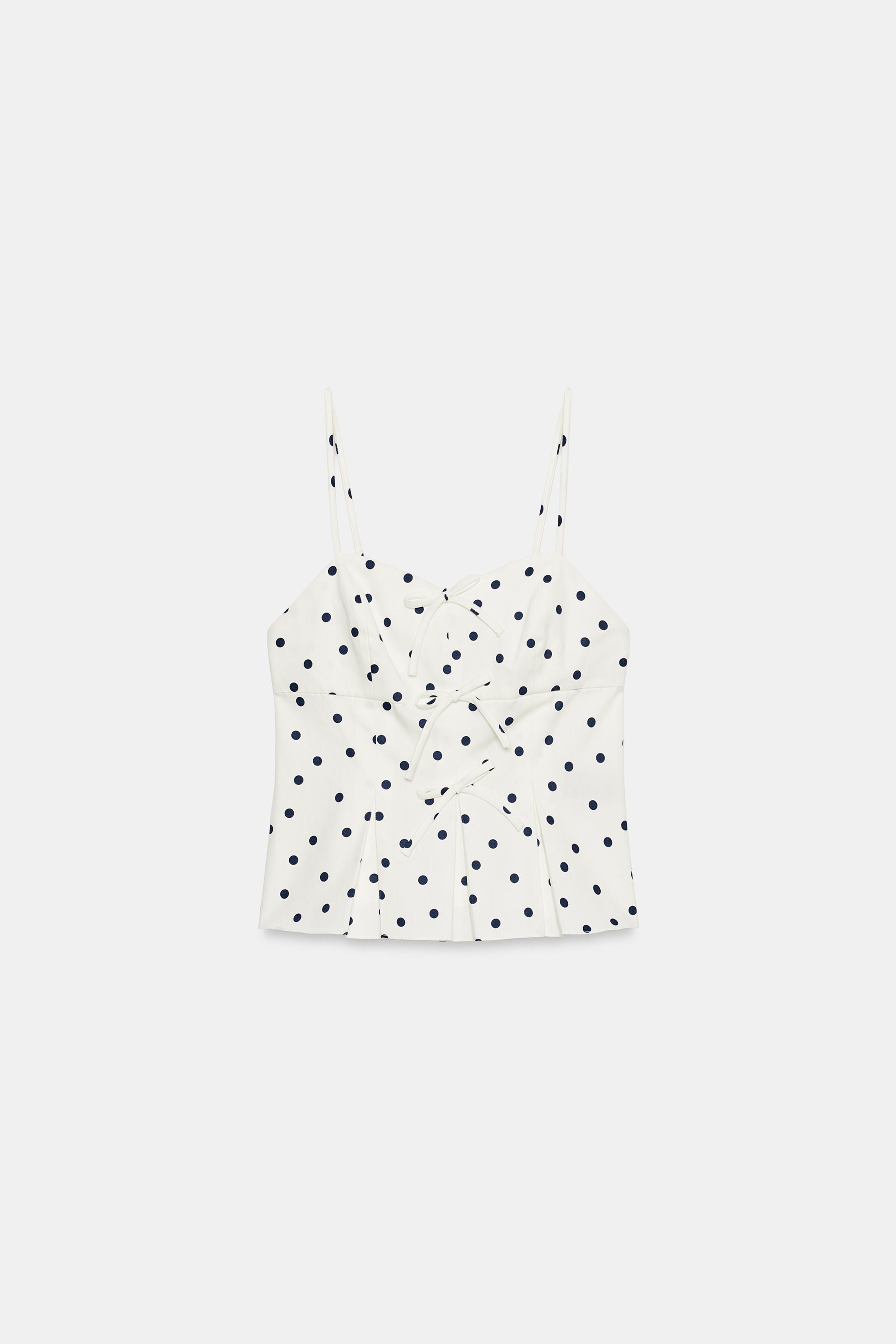 POLKA DOT PEPLUM TOP