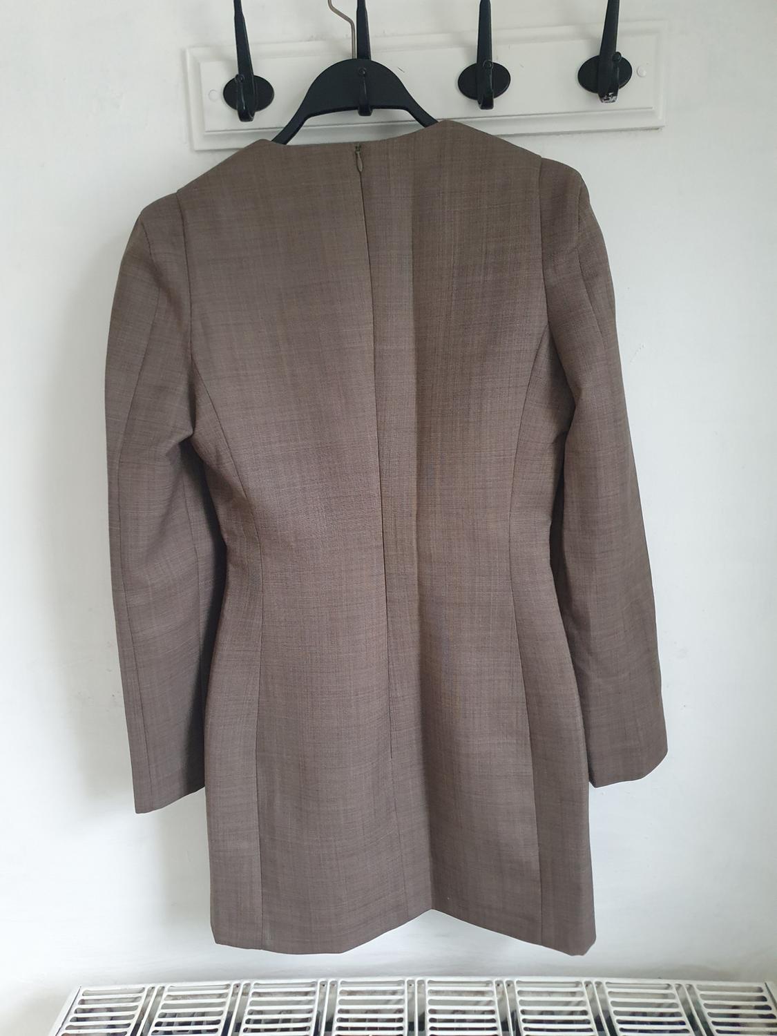 ZW COLLECTION WOOL DRESS WITH SHOULDER PADS - Image 7