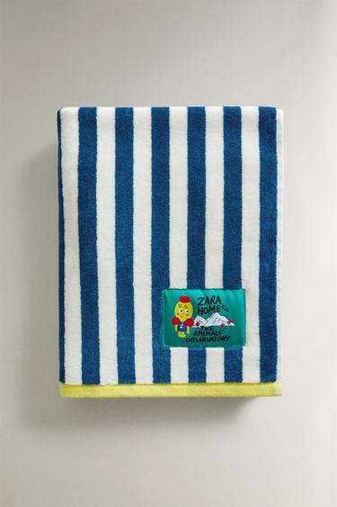 Zara KIDS VELOUR BATH TOWEL X THE ANIMALS OBSERVATORY - Blue - Image 0