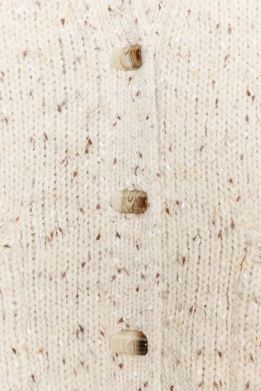 PINCHITA OVERSIZED KNIT CARDIGAN - Sand / Marl by Zara - Image 7