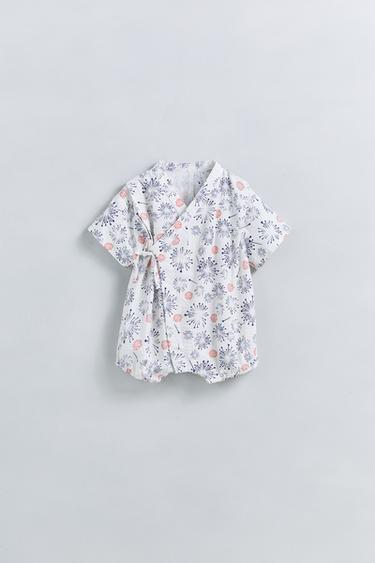 1-9 HÓNAP/ MINTÁS KIMONÓ OVERÁL – Ekrü a ZARA-tól