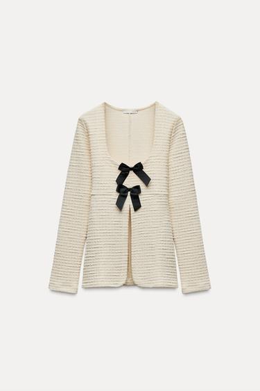 TOP ESTRUCTURA LAZOS - Crudo / Beige de Zara