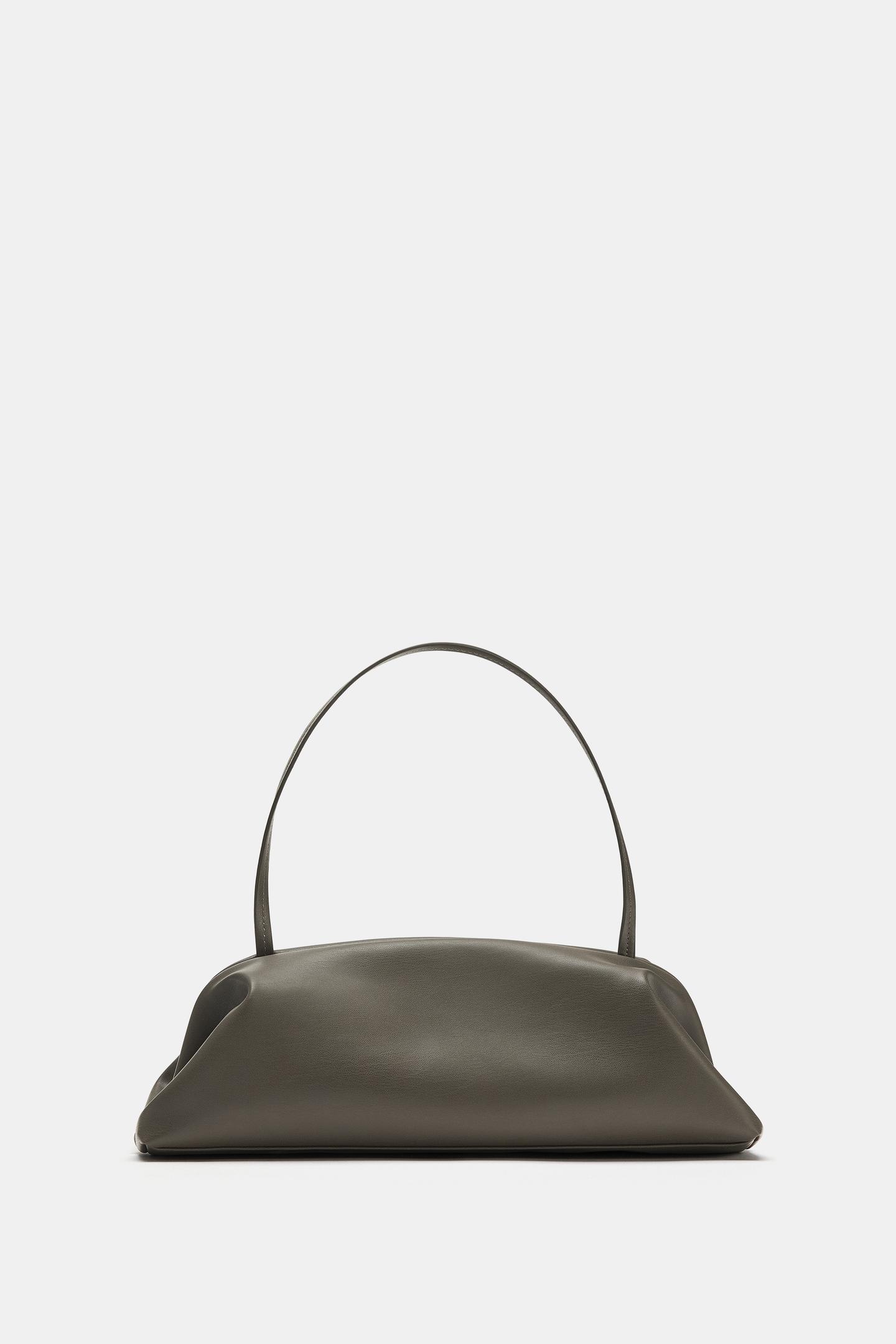 Женская сумка Zara Elongated Shoulder, цвет: Серый — фото 2