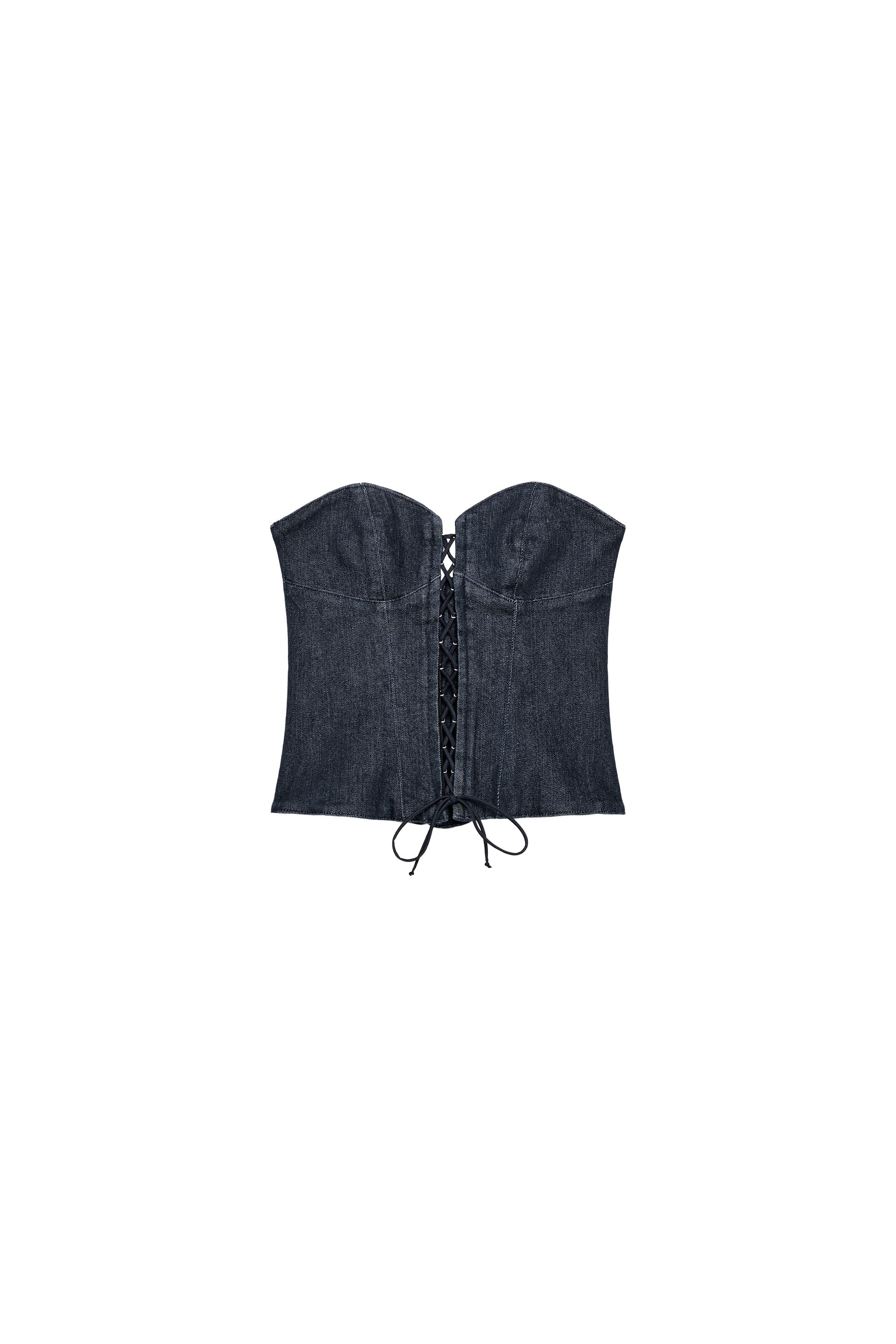 TRF DENIM CORSET TOP - Dark indigo | ZARA United States