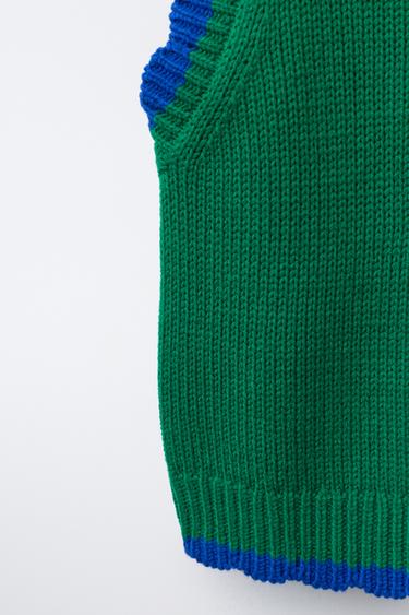 TULIP KNIT VEST - Green by Zara - Image 3