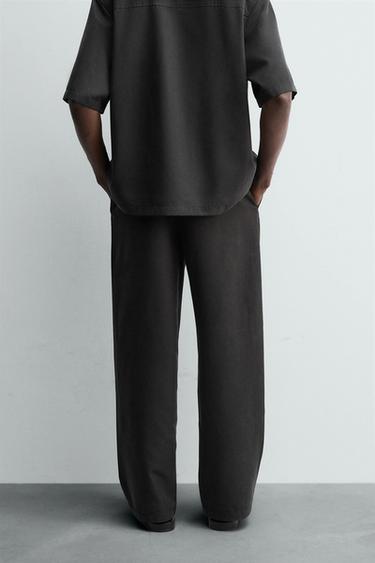 FLOWING RELAXED FIT TROUSERS - Dark grey by Zara - Image 1