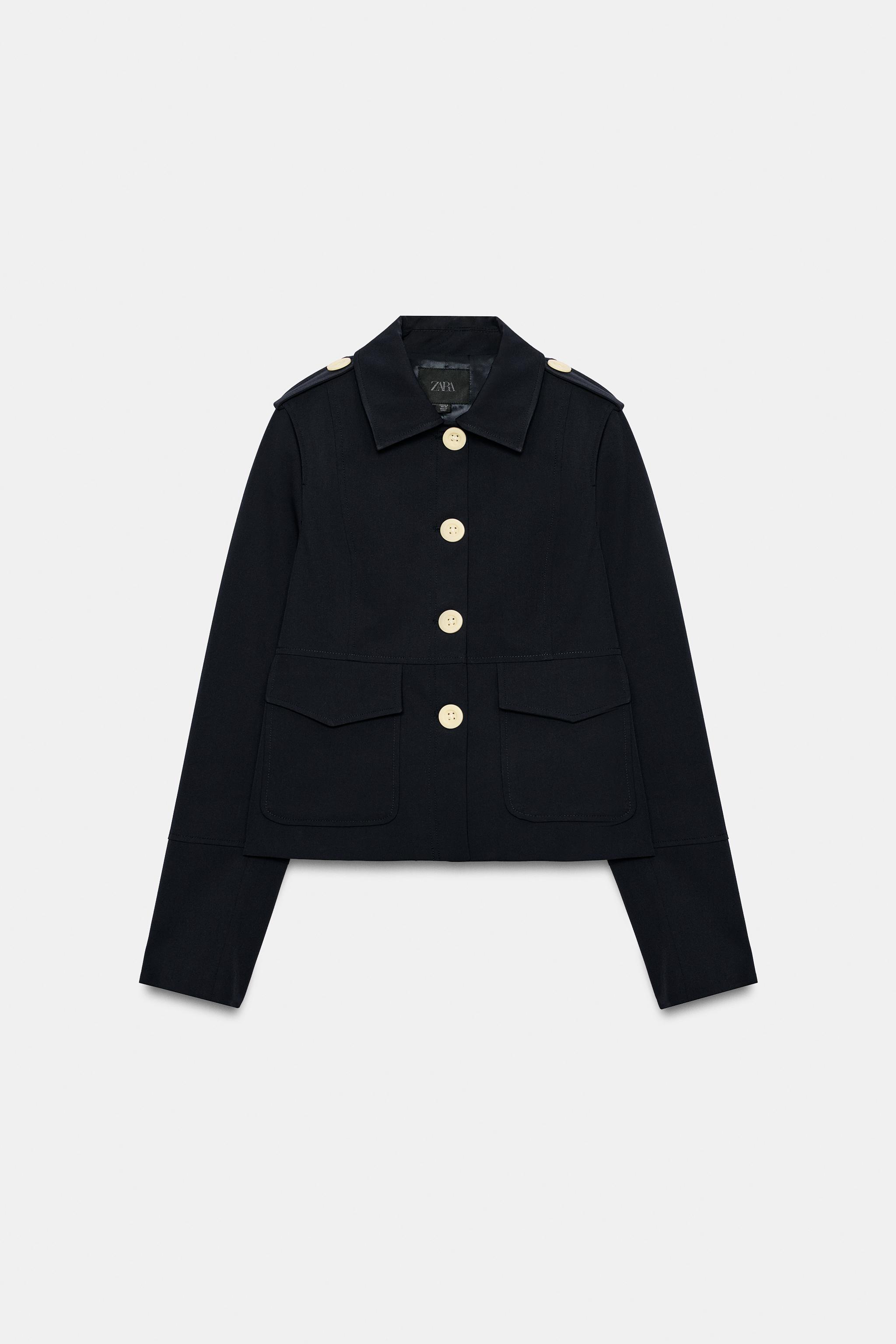 CONTRAST BUTTON POCKET BLAZER