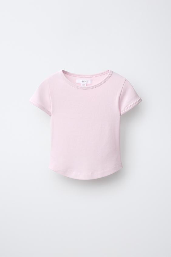 PLAYERA LISA CON MODAL - Rosa de Zara - Imagen 0
