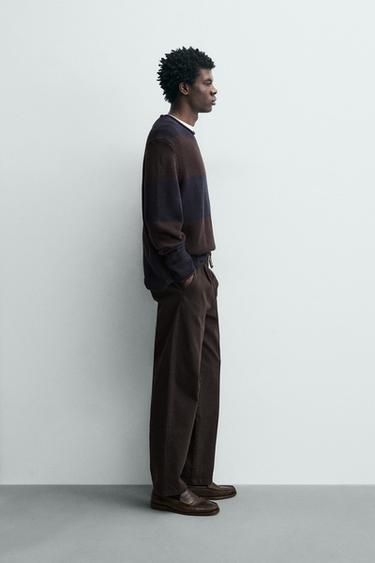 STRIPED JACQUARD JUMPER - Brown-Blue by Zara - Image 3