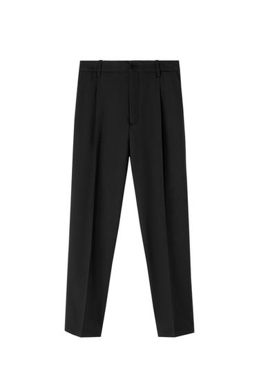 BUKSER MED ULD OG LÆG - Sort fra Zara