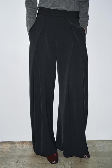 PANTALON À PLIS ZW COLLECTION - Noir de Zara - Image 1