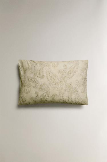 PAISLEY PRINT PILLOWCASE - Green by Zara - Image 3