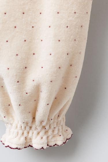 POLKA DOT VELVET BAGGY TROUSERS - Ecru / Red by Zara - Image 3