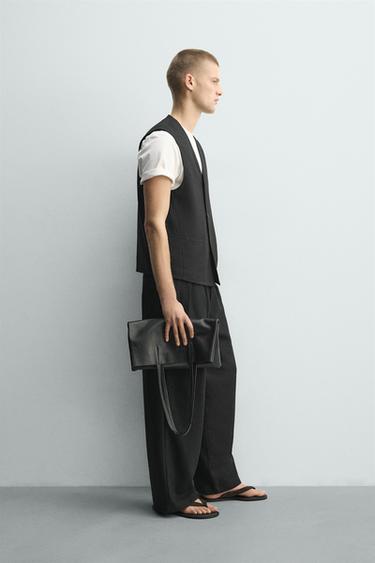 GILET LIN - LAINE - Noir de Zara - Image 3